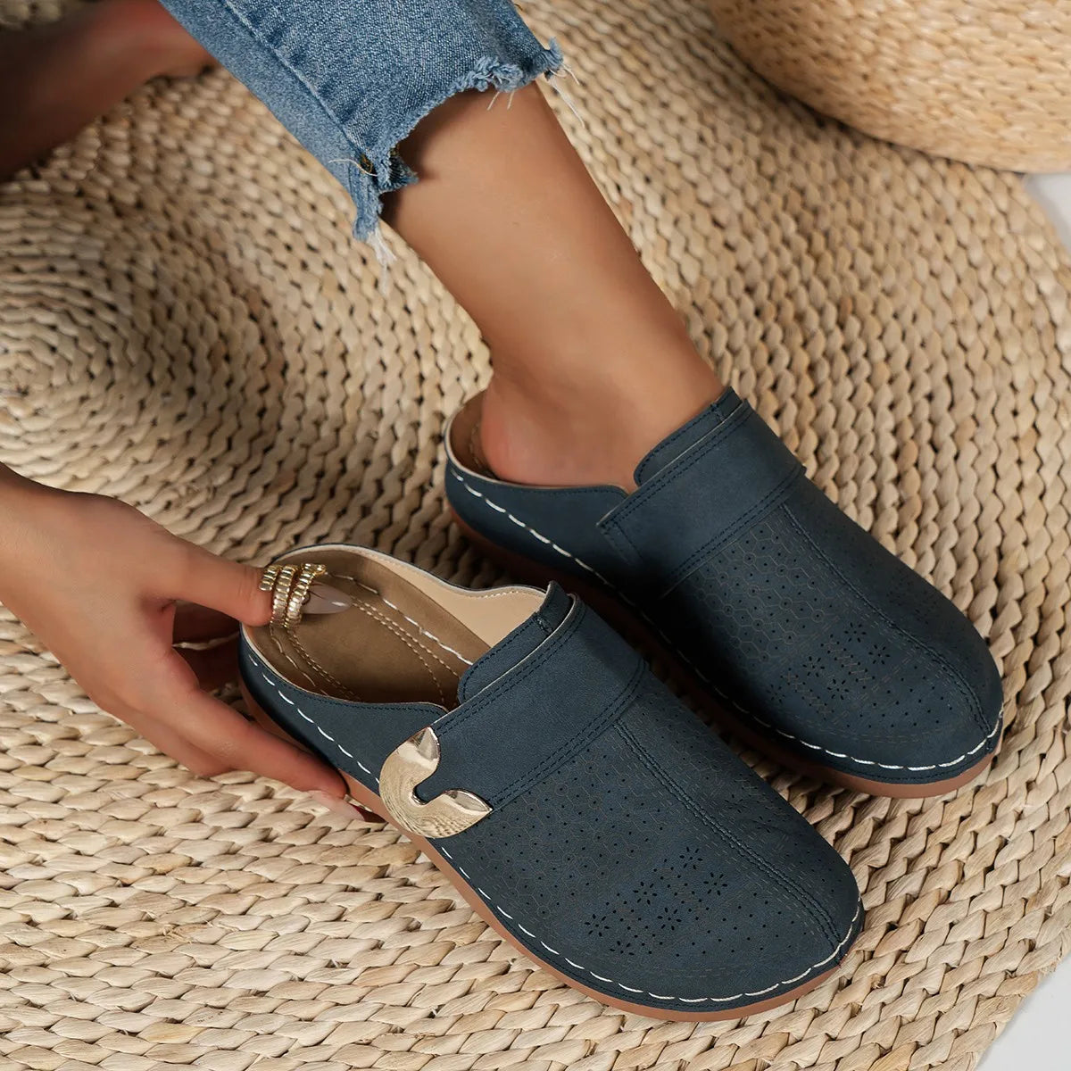 Women's Wedge  Mules Slip-On Platform with Comfort.