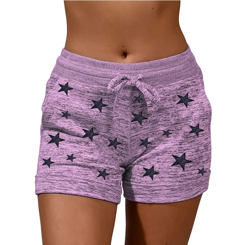 Women Print Quick Dry Sport Shorts With Drawstring.  S-5xL