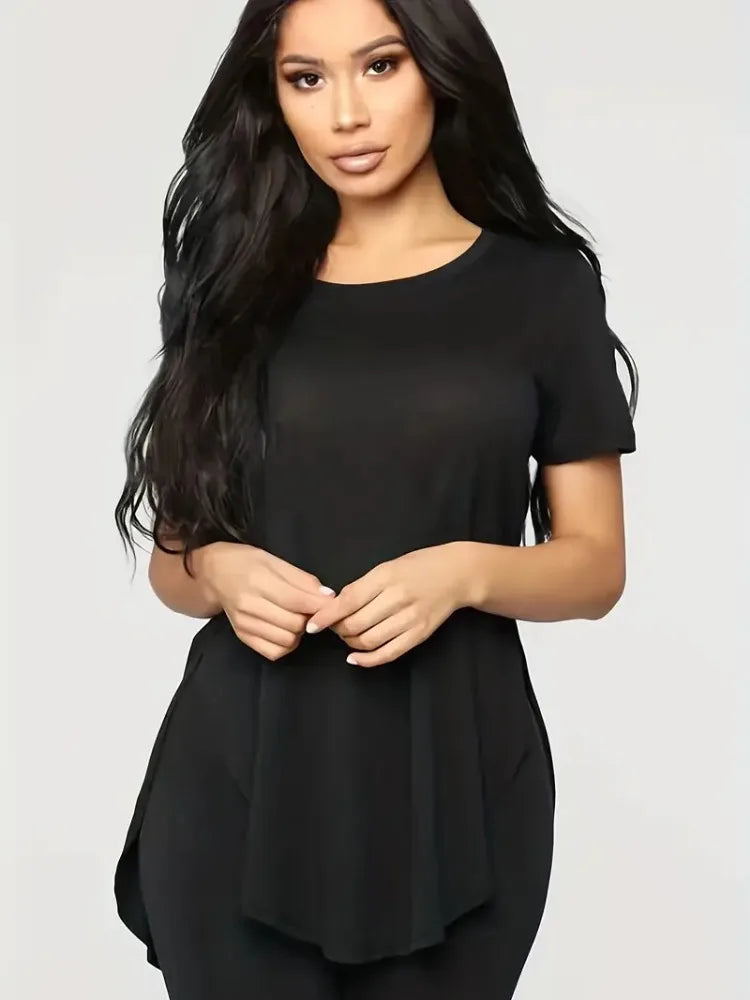 Plus Size Casual Women Short Sleeve T-shirt.