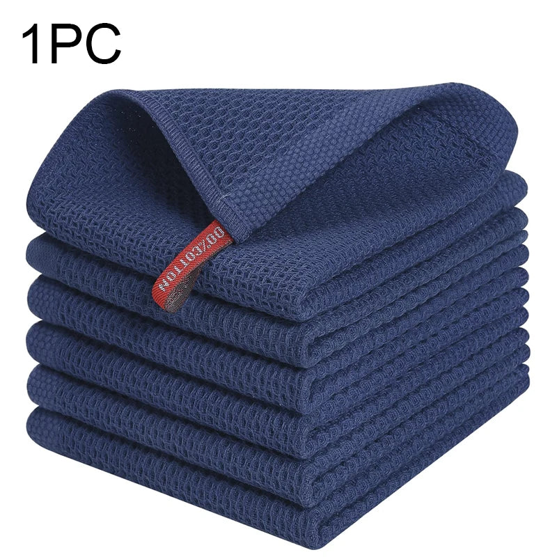 Cotton Rag Honeycomb Grid Dishcloth Towel Soft Absorbent Breathable Quick-drying Dish Cloth Hand Towels For Kitchen Cleaning