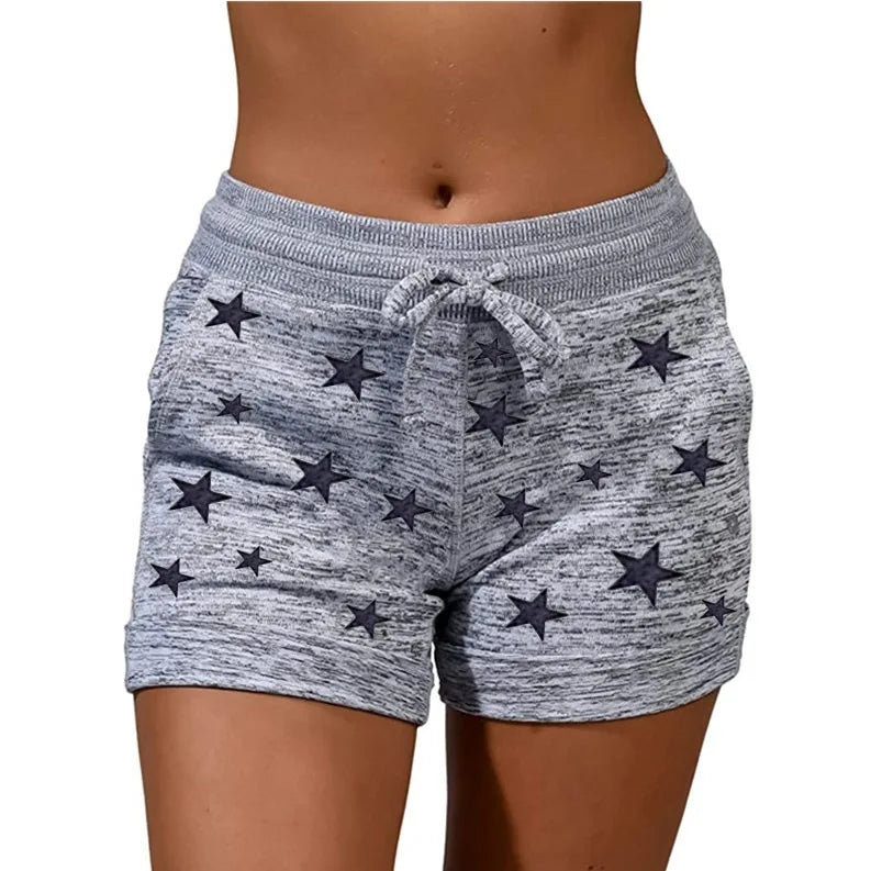 Women Print Quick Dry Sport Shorts With Drawstring.  S-5xL