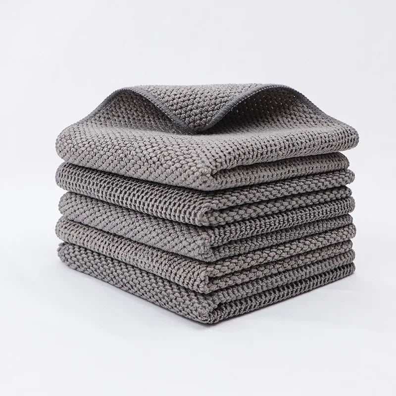 5pcs Corn Kernels Cleaning Cloth Microfiber Household Multi-functional Lazy Rag Cleaning Towel Strong Water Absorption 30*30cm