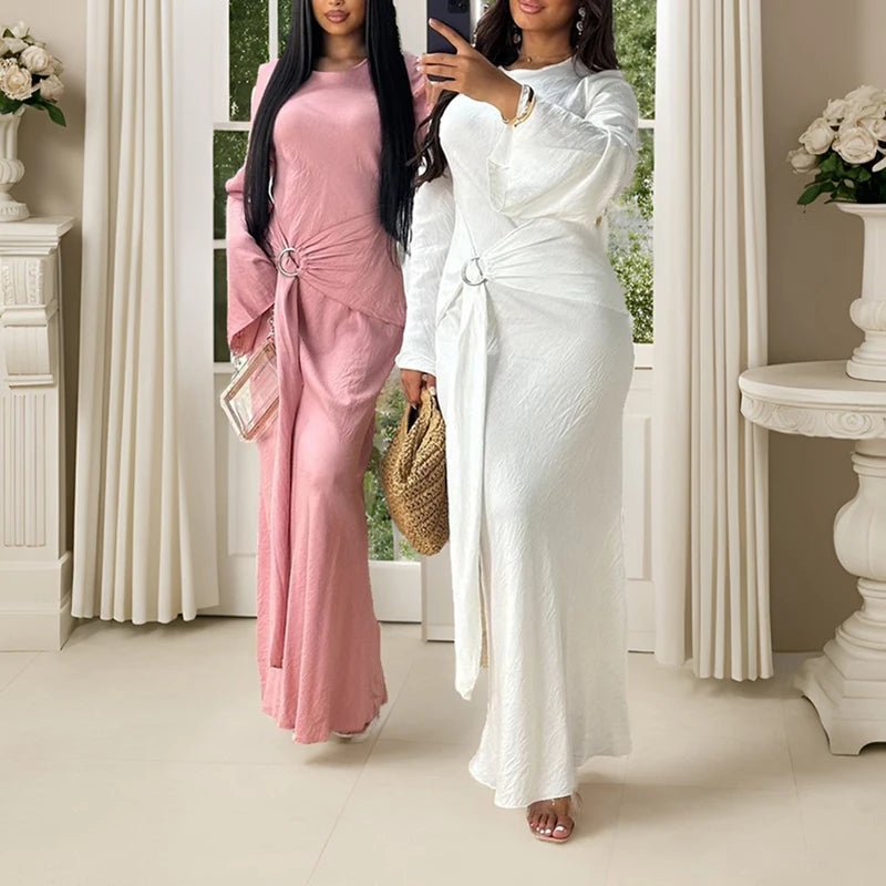 New Women O Neck Elegant Long Sleeved Party Dress.  S-2X