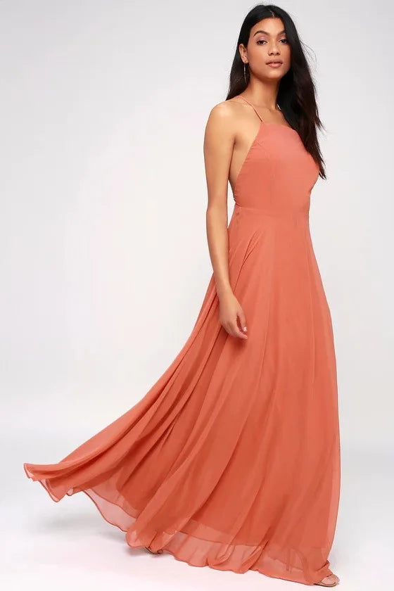 Fashion Women Summer Sleeveless Strap O neck Boho Dress Casual Long Maxi Evening Party Beach Backless Dress Sundress