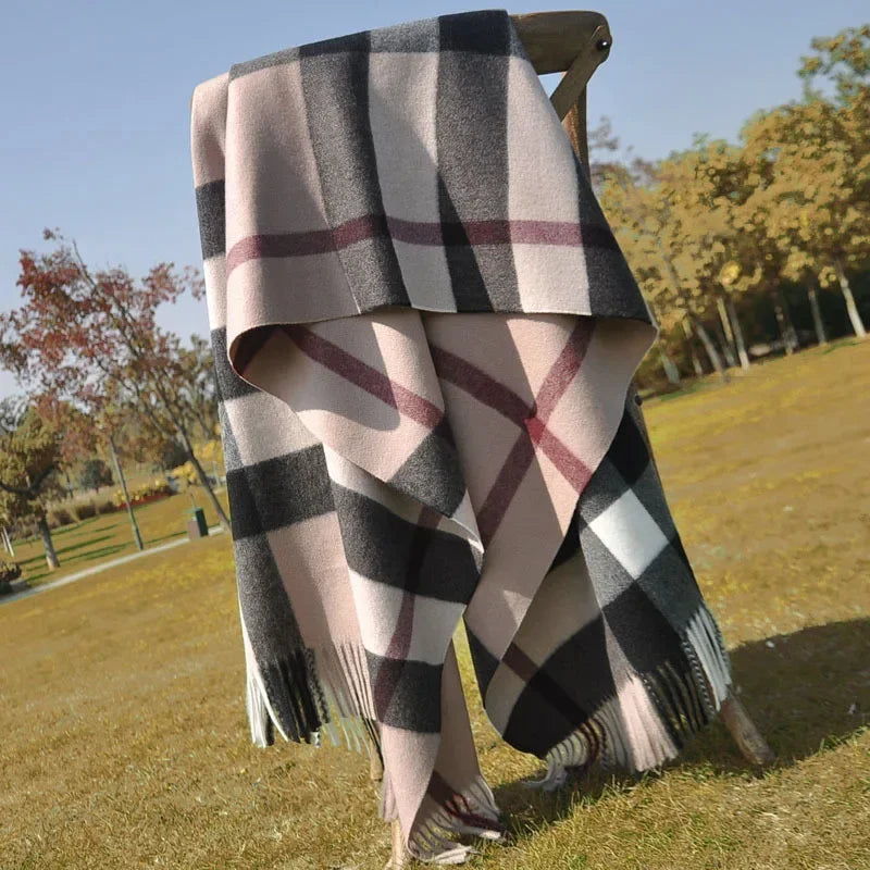 Women's Classic Lattice Pashmina Scarf - Soft Cashmere Winter Shawl