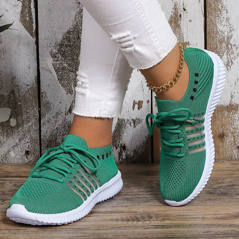 Lightweight Breathable Comfortable Running Shoes for Women Non Slip Soft Sole Slip on Casual Sneaker