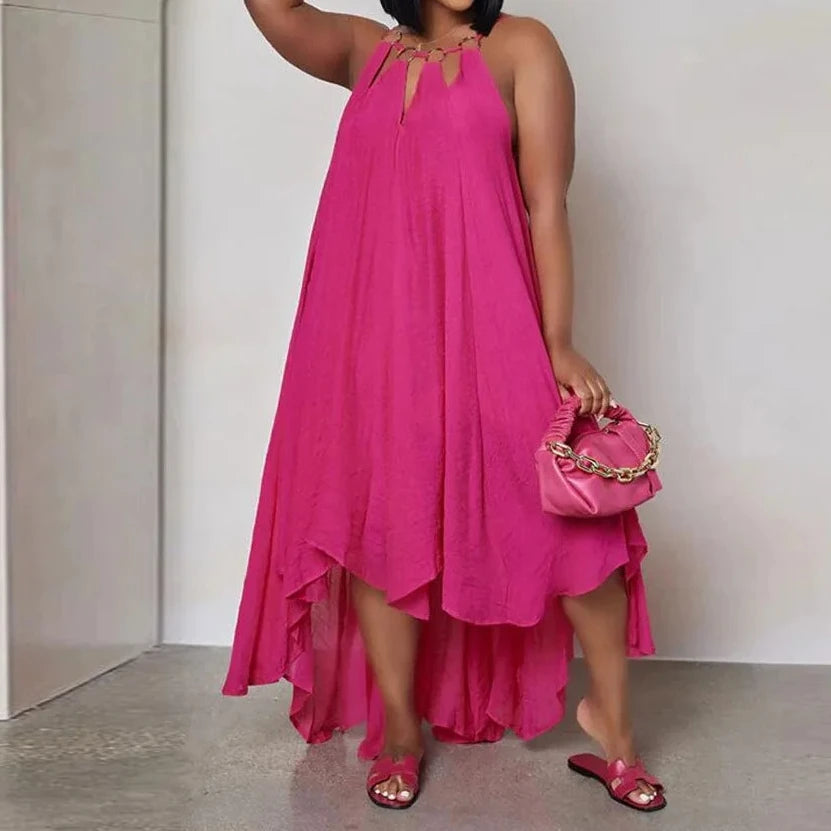 Long Dress Women Summer Loose Waist Casual Sleeveless Dress.  S-3x