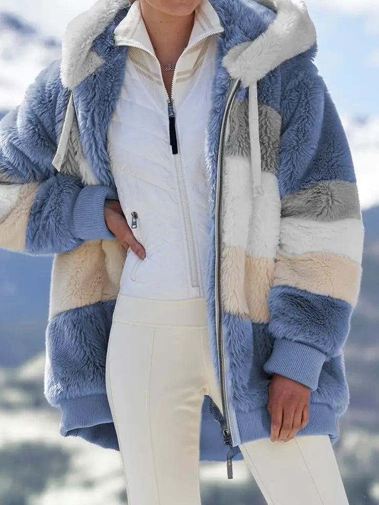 Women's Long Teddy Bear Coat Warm Thickening Fleece Faux Fur Coat Plush Women's Coat ..  S-5X