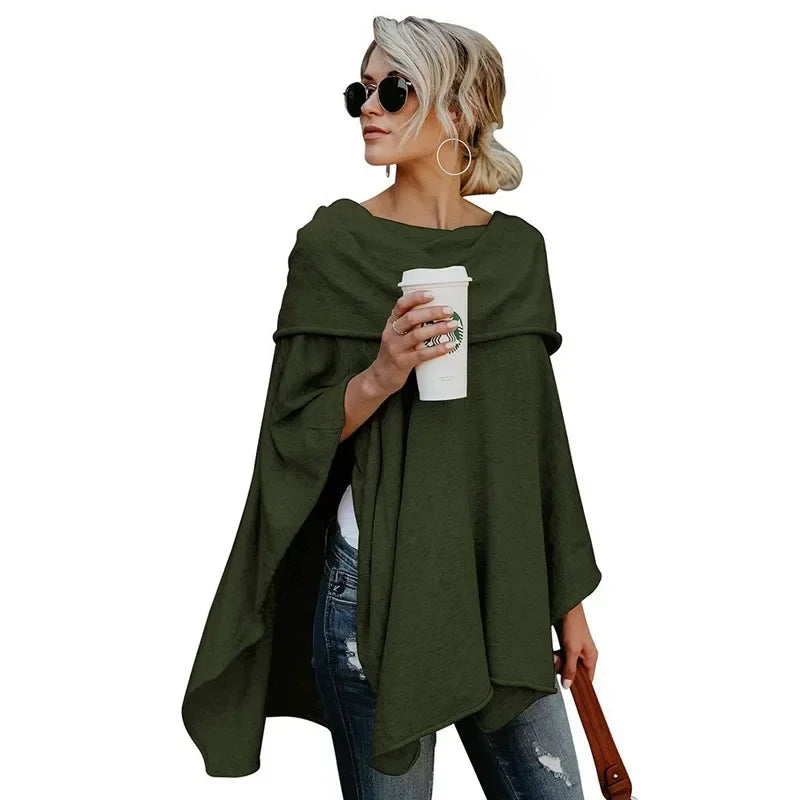 2025 New European Popular Off Shoulder Women's Spring And Autumn Loose Irregular Hem.  xS-3x