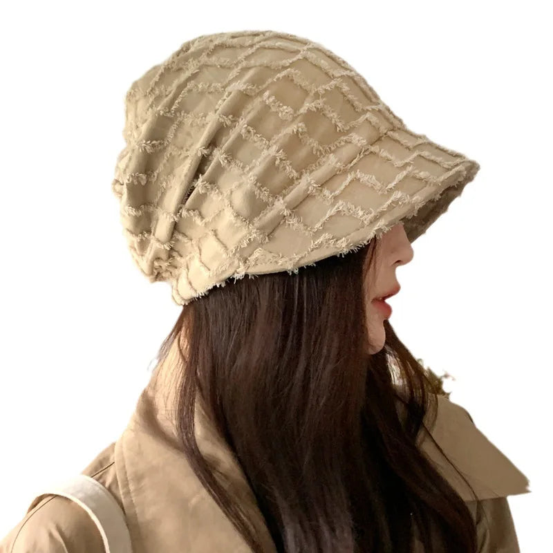 Fisherman Hat Autumn New Cap Women Solid Color Versatile Head Cap