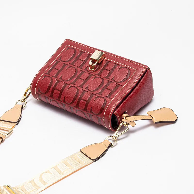 CH Luxury Fashion Design New Solid Colour Printed Bag Metal Accessories Buckle.