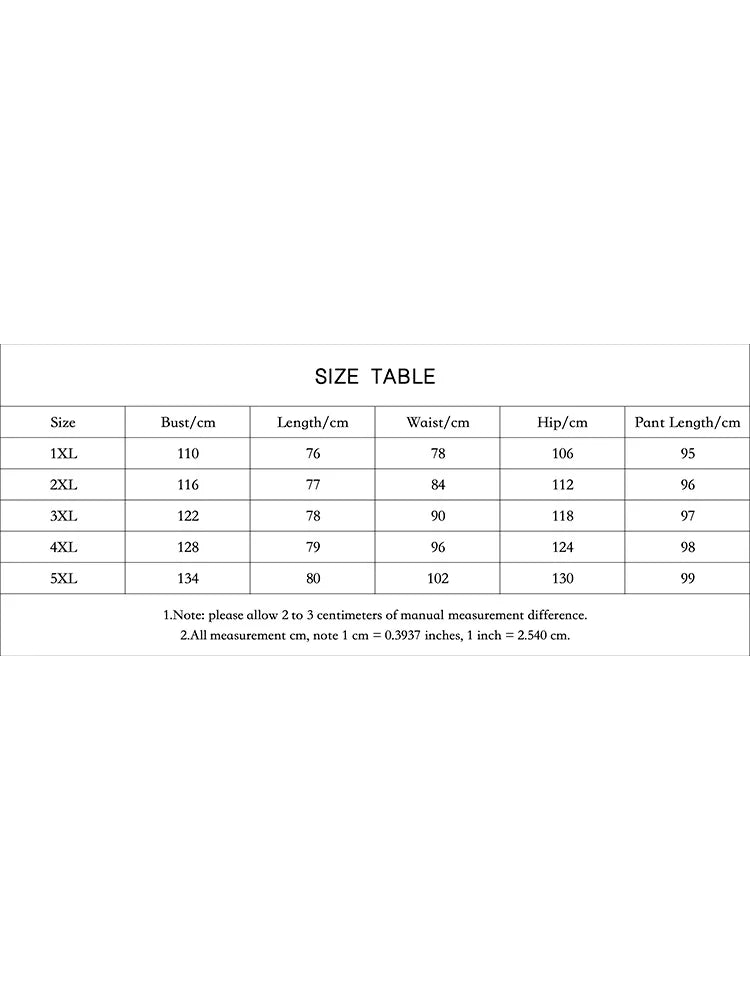 Plus Size Ladies Casual Flower Print Round-Neck Short-Sleeved Shirt And Printed Pants Two-Piece Set
