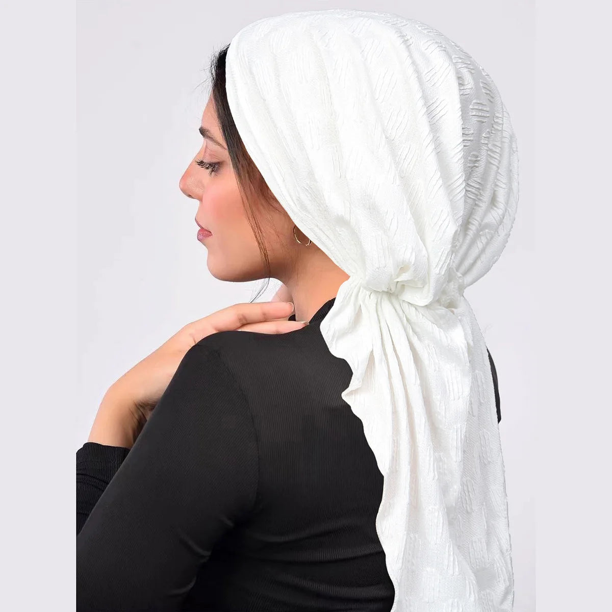 European and American round bubble curved tail hat, Muslim baotou hat, milk silk pullover, airplane hat suitable for all seasons