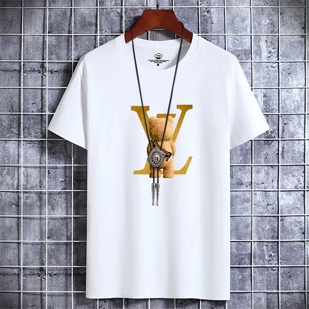 Summer Men's High Quality Cotton Casual T-Shirt.