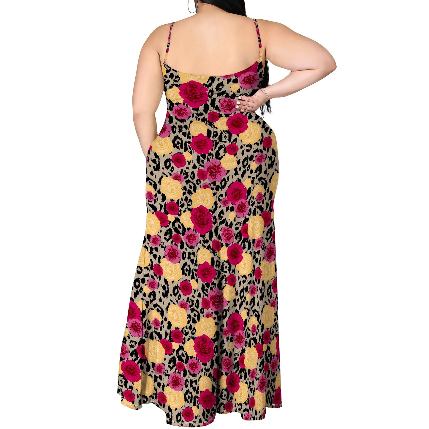 Plus Size Print Maxi Dress  .