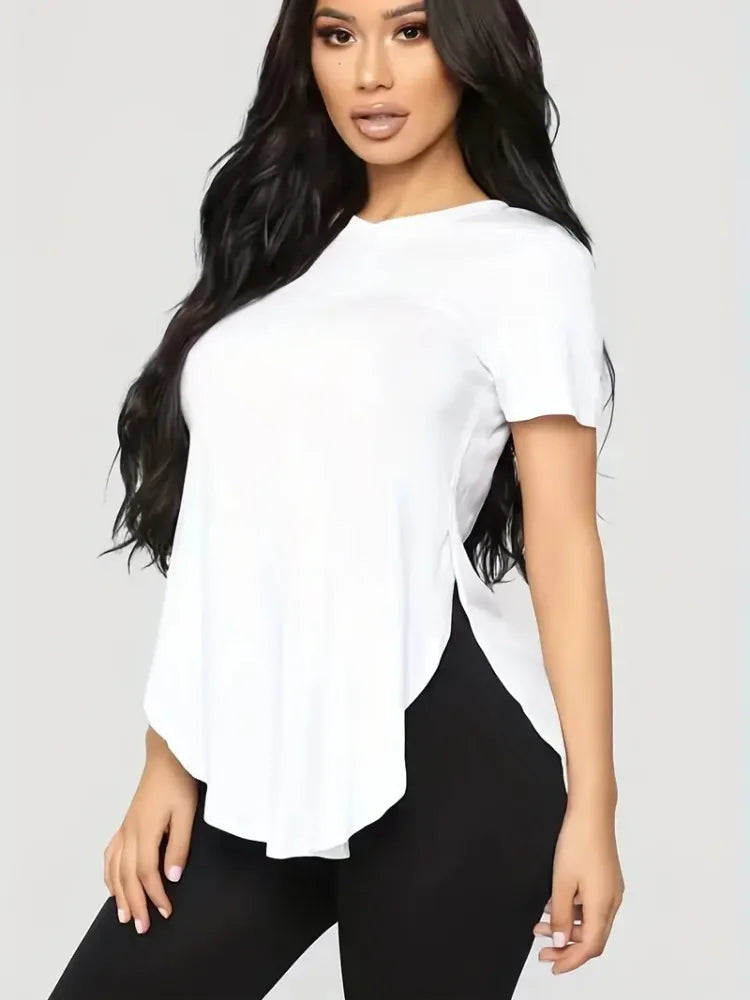 Plus Size Casual Women Short Sleeve T-shirt.