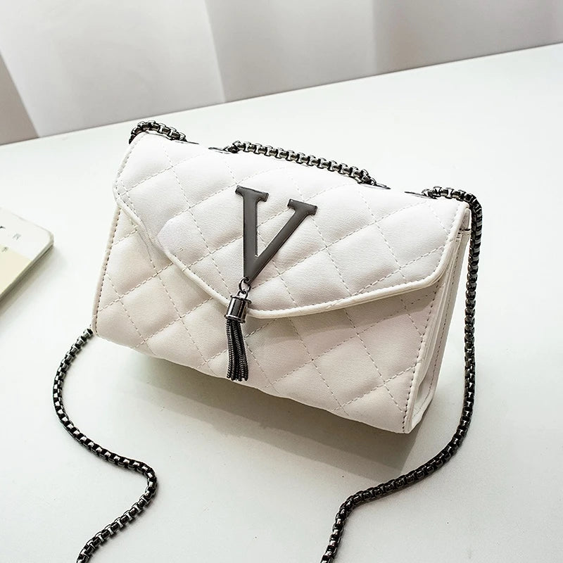 Luxury Handbags And Purse Women PU Leather Messenger Shoulder Bag Female Crossbody Bag Tassel Quilted  .
