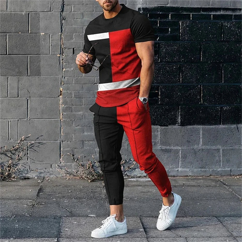 Fashionable Men's 2 Piece Set Short Sleeve Sportswear And Street Wear