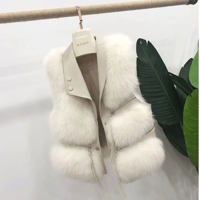 Women's Vest Short Autumn Winter Patchwork Slim Fashion Versatile Vest.  S-XL
