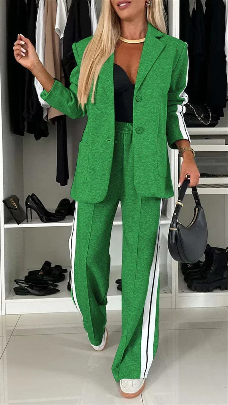 Street wear 2 Piece Set Women Outfit  2025 Women Blazer and Pant Casual Suit.  S-3X