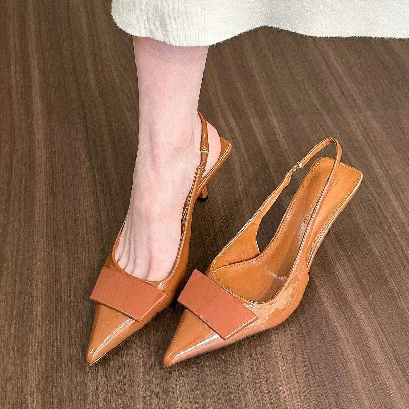 Women's Leather Party Summer Slingback Sandal