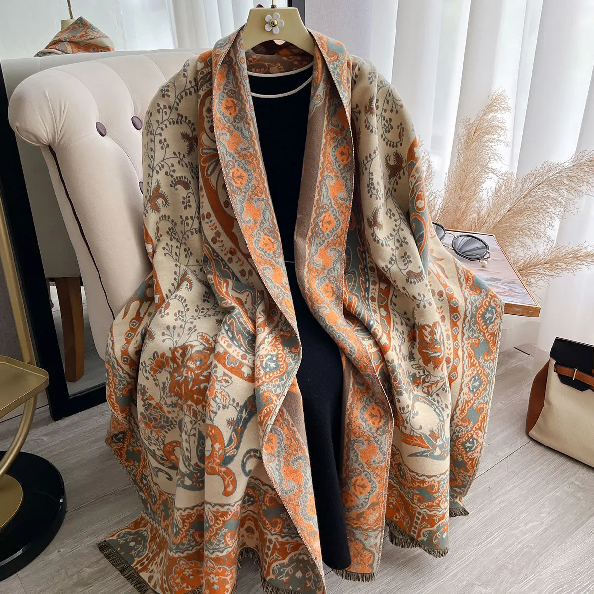 Women's Luxury Paisley Pashmina Scarf - Cashmere Shawl Wrap