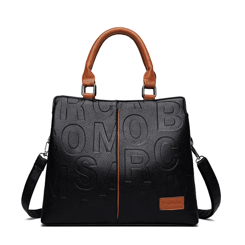 PU Leather Casual Cross-body Bag for Women Luxury Designer Tote Handbag Large Capacity Shoulder Bag