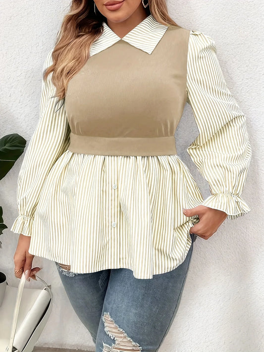 Women's plus size shirt summer chic elegant shirt casual fashionable shirt.  1X-5X