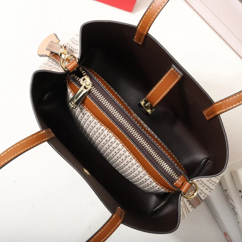 Premium Versatile Leather Cross-body Bag Large Capacity Daily Commuter Tote Bag