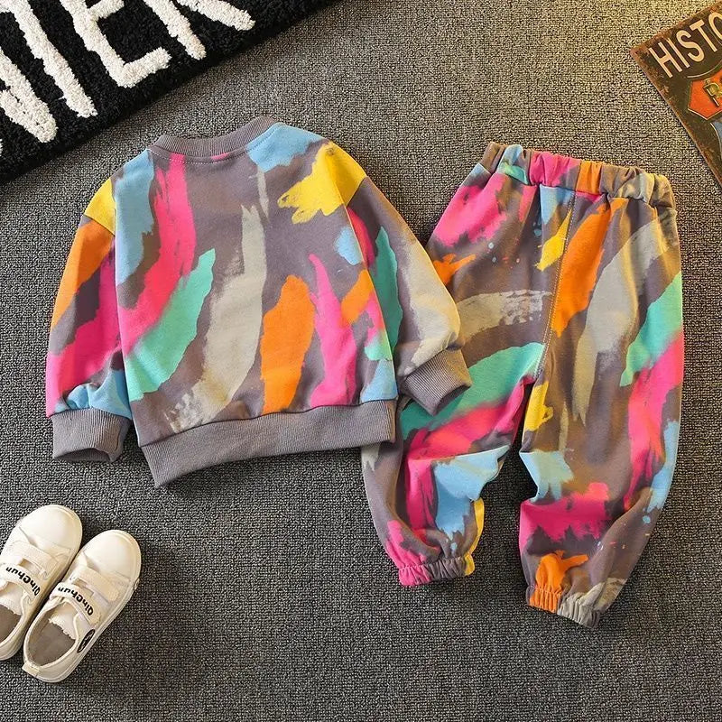 Kids hoodie Clothing Leggings T-Shirt Two-Piece Sets Cartoon Printing Sports Set Fall Girls Boys Toddler Cotton School Clothes