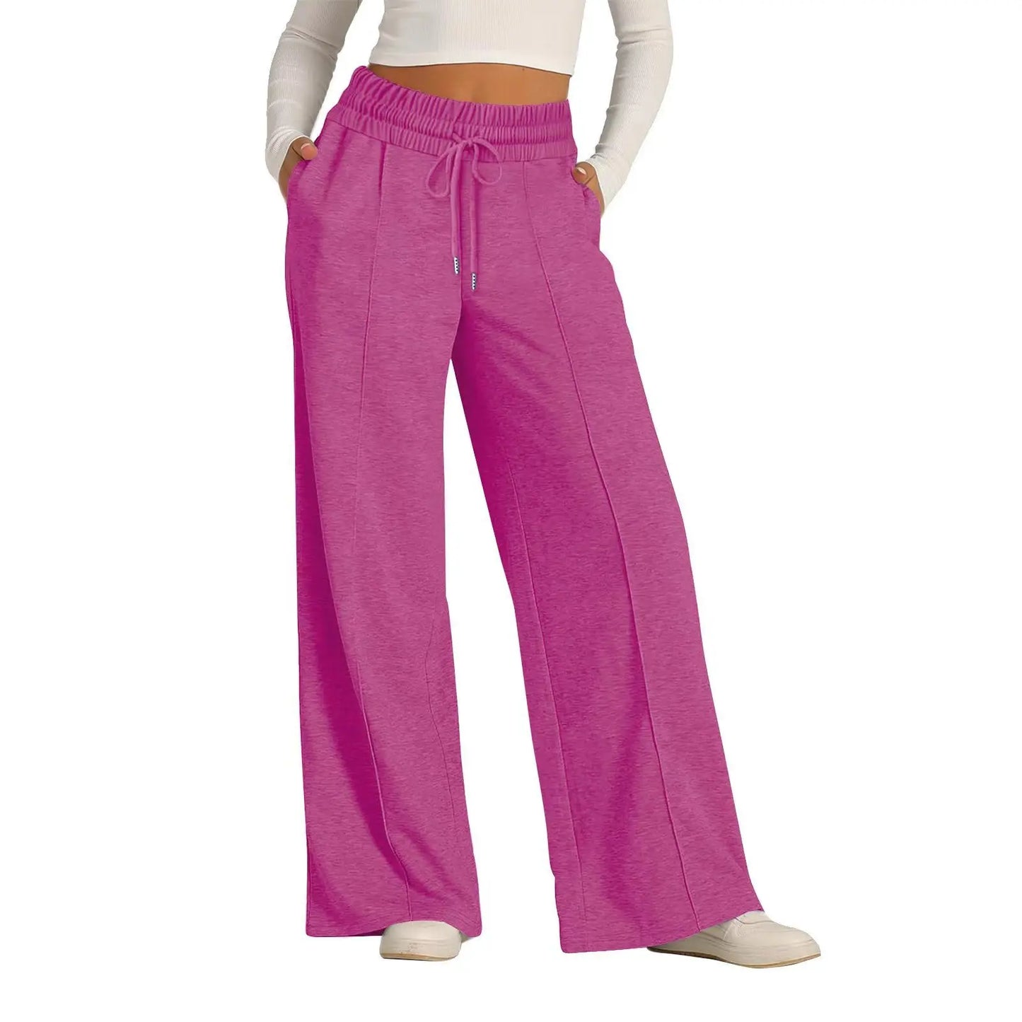 Womens Wide Leg Sweatpants High Waist Baggy Flared Drawstring Athletic Joggers Casual Daily Wear Loose Sporty Wear.  S-2X