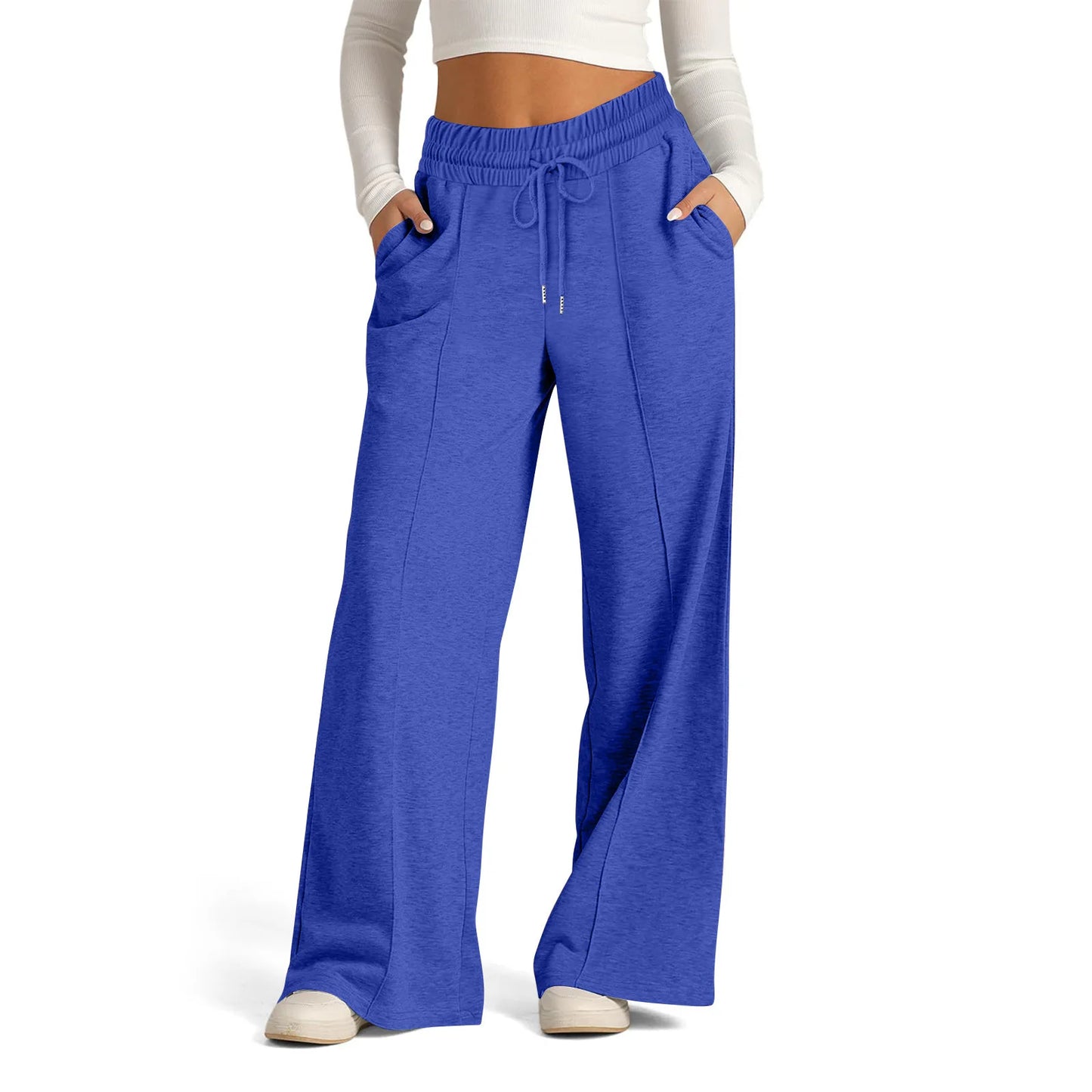 Womens Wide Leg Sweatpants High Waist Baggy Flared Drawstring Athletic Joggers Casual Daily Wear Loose Sporty Wear.  S-2X