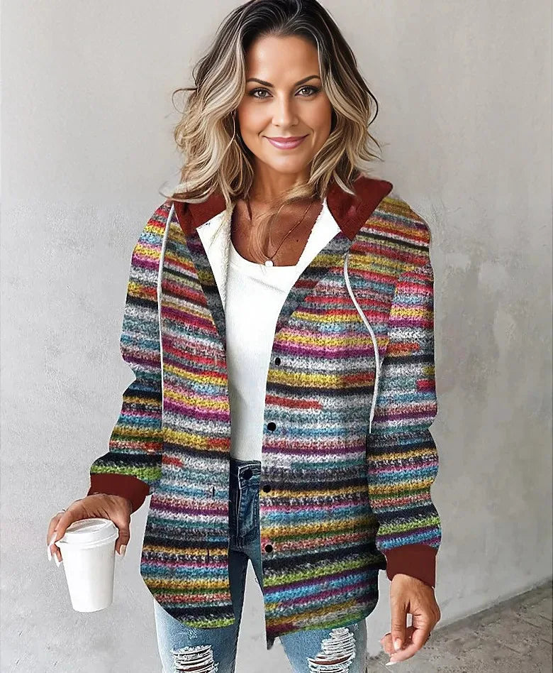 Women's Plaid Style Women's Jacket Hooded Plaid Casual Loose light Jacket.  S-3x