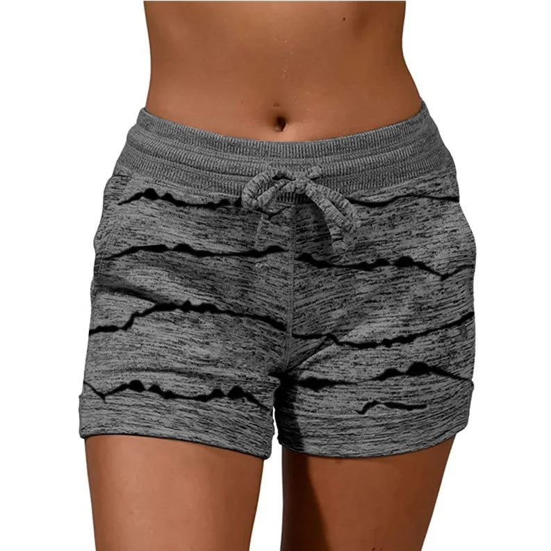 Women Print Quick Dry Sport Shorts With Drawstring.  S-5xL