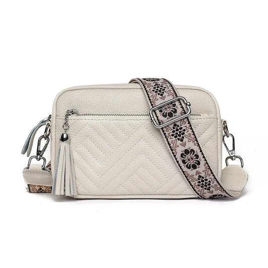 Quality Solid Tassel Genuine Leather Luxury Solid Cowhide Bag