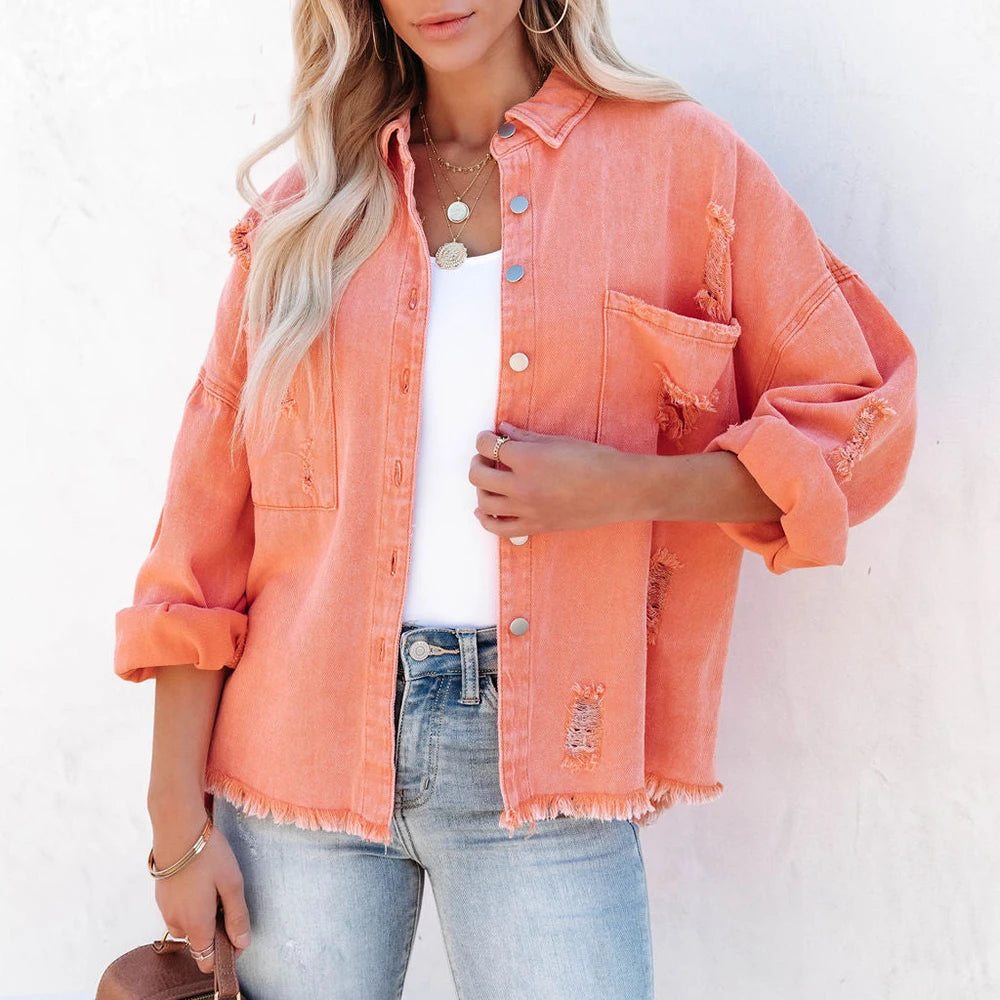 Shirt/Jacket  Women Jean Vintage Y2k Jacket Street wear.  S-XL
