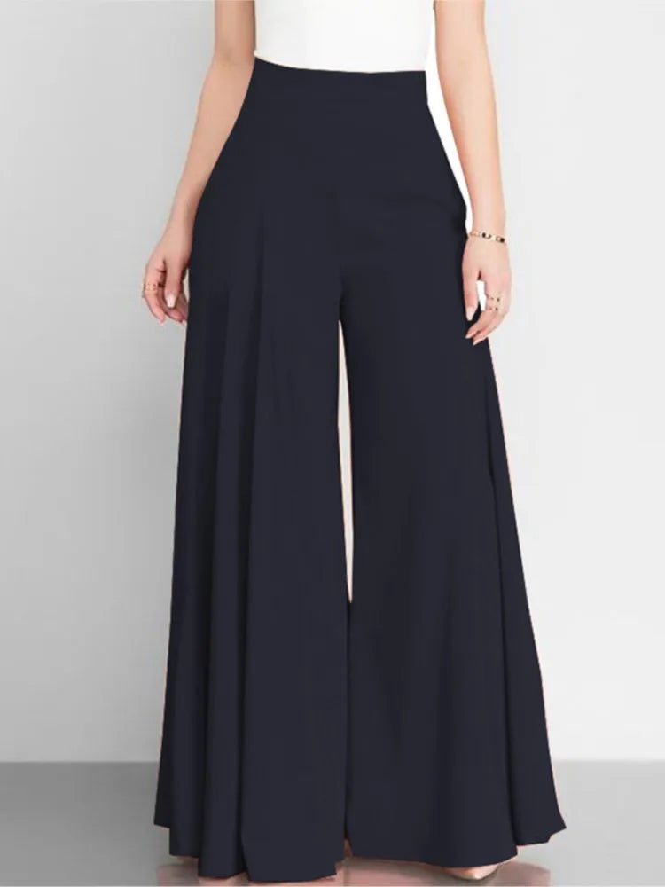 Fashion High Waist Wide Leg Pants For Women Elegant Casual Solid Loose Long Pant.   S-3X