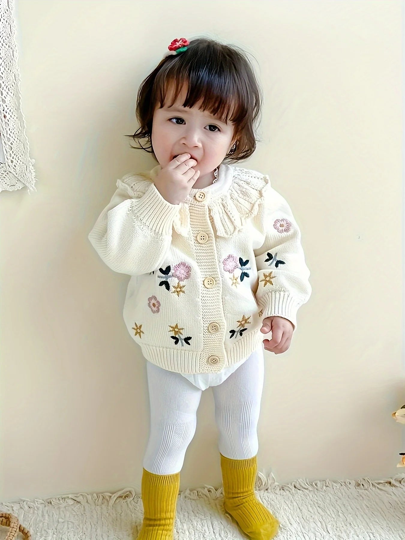 Autumn and Winter Baby Knitted Cardigan Baby Girl Tops Toddler Winter Baby Style Warm Sweater