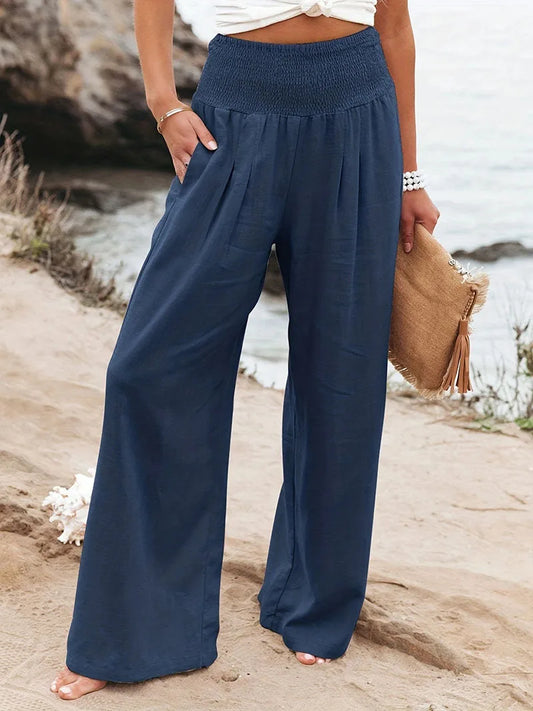 Women's Casual Pants, Casual Style, Comfortable Mid Waist Long Pants.  S-2X