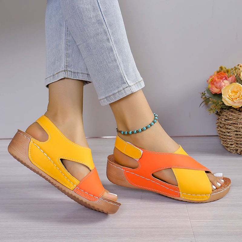 Women Comfortable Sandals Summer 2025 New Mix Colour Luxury Designer Shoe.