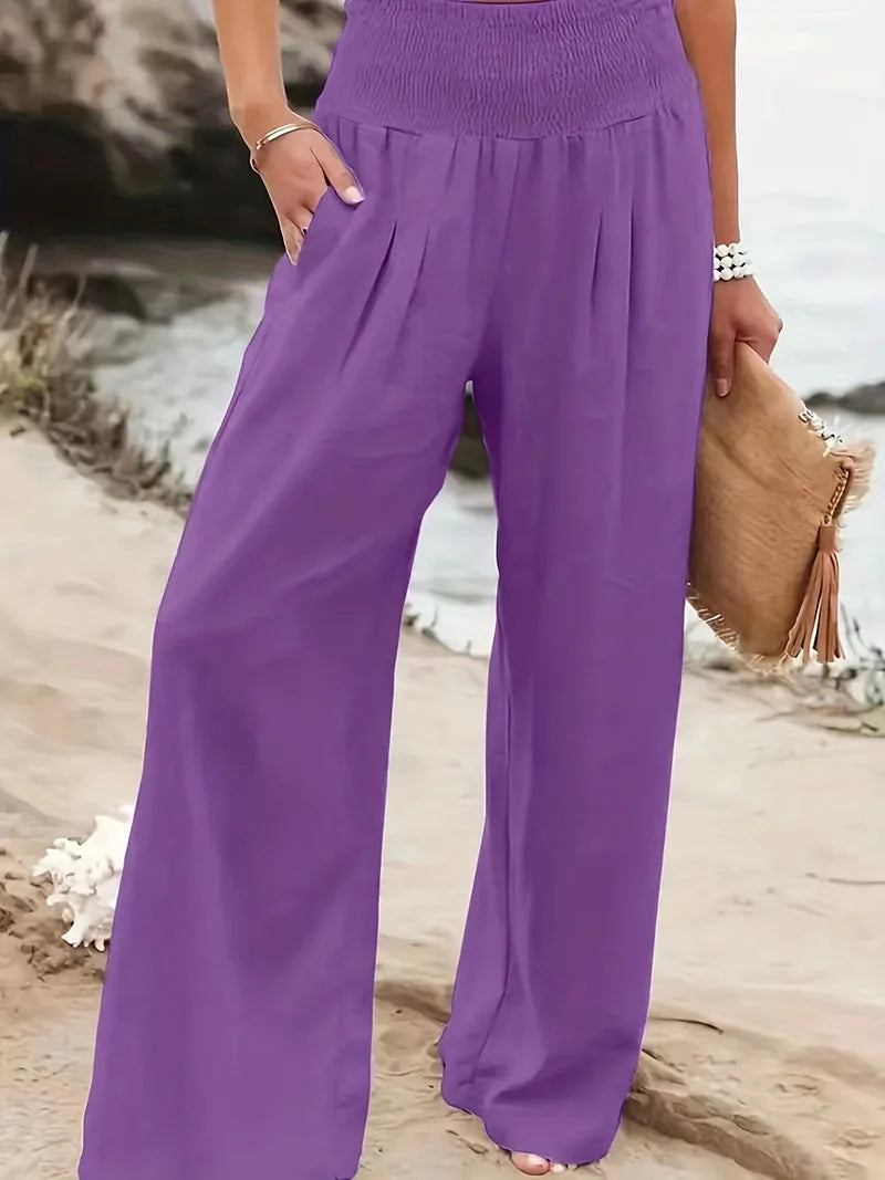 Women's Casual Pants, Casual Style, Comfortable Mid Waist Long Pants.  S-2X