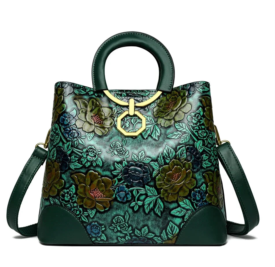Flower Print Women Designer High Quality Cross-body Messenger Purse /Handbag