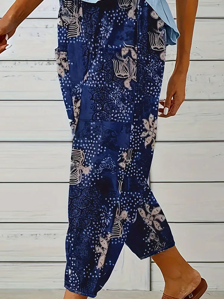Women's Oversized Woven Casual Pants Comfortable Loose Fit High Waist Straight Leg Trousers.