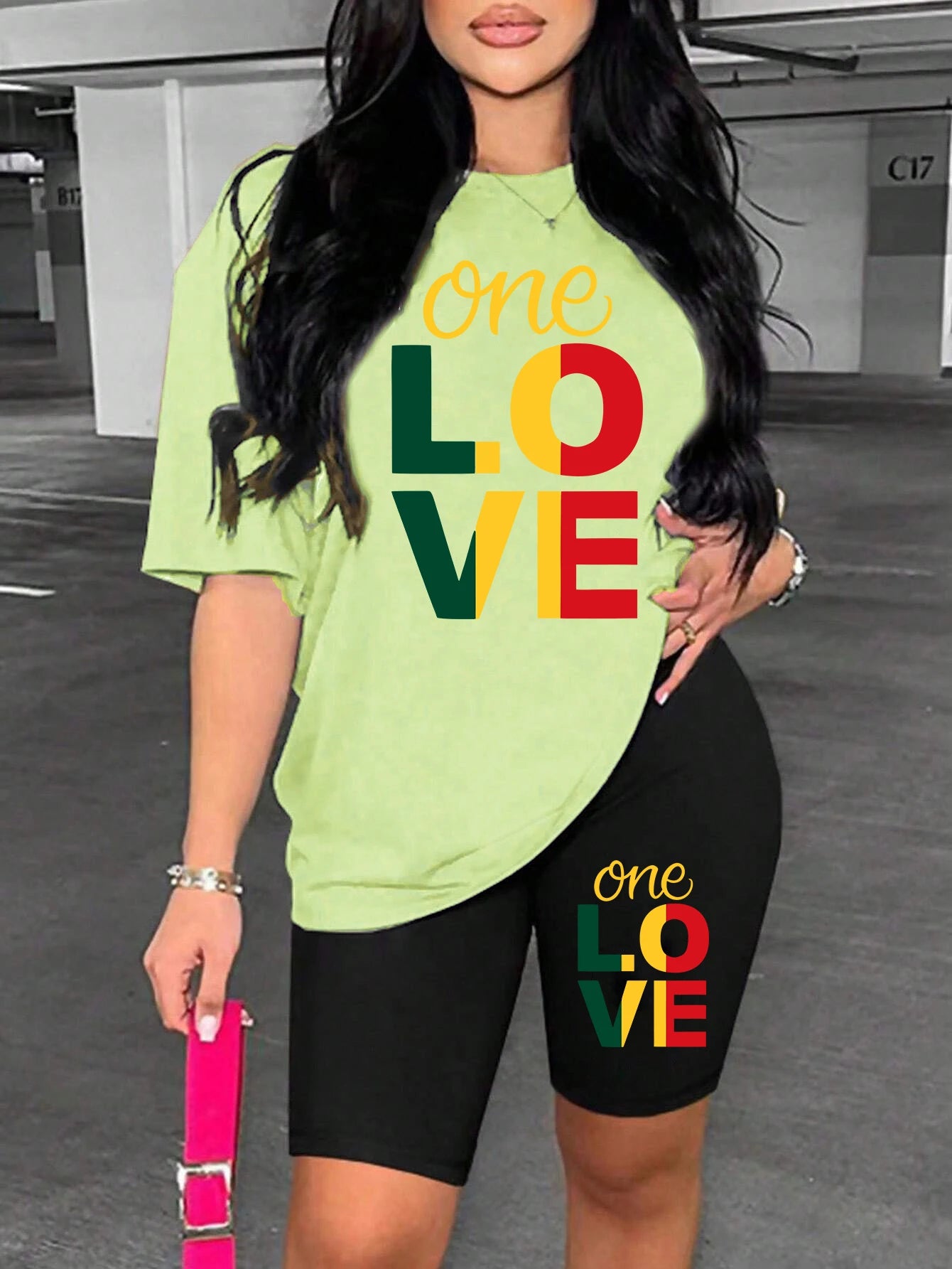 High Quality One Love Printing Women Breathable Soft 2 Piece.  S-3XL