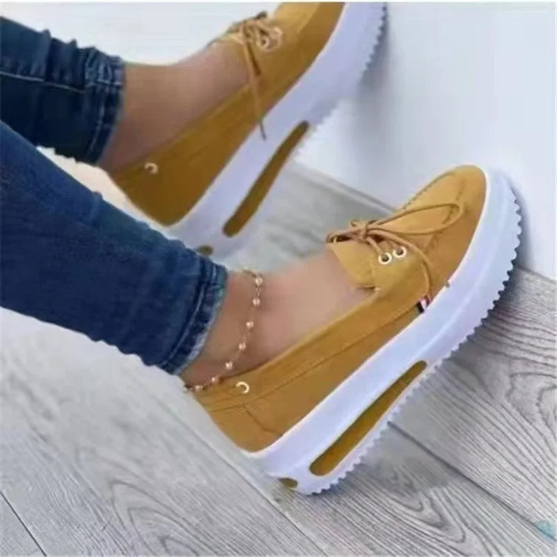 Platform Women's Sneakers Fashion Casual Comfortable Slip on Flat Vulcanized Shoes