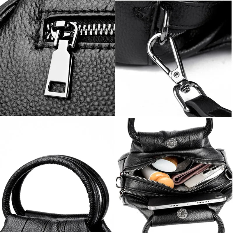 Designer Genuine Leather Handbag Women Fashion Shoulder Messenger Luxury Soft Cowhide Tote