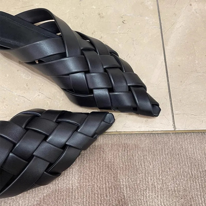Women Pointed Toe Shallow Slip On Mule Slides