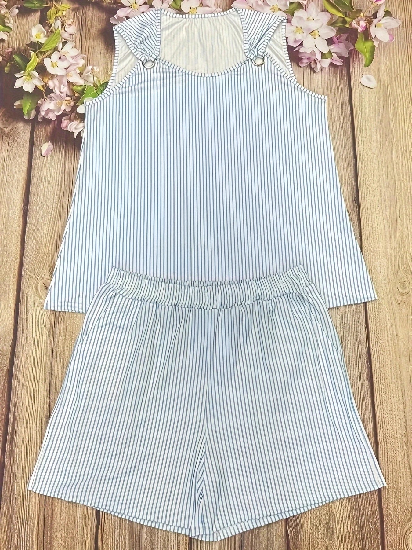 Plus Size Summer striped lady 2 piece