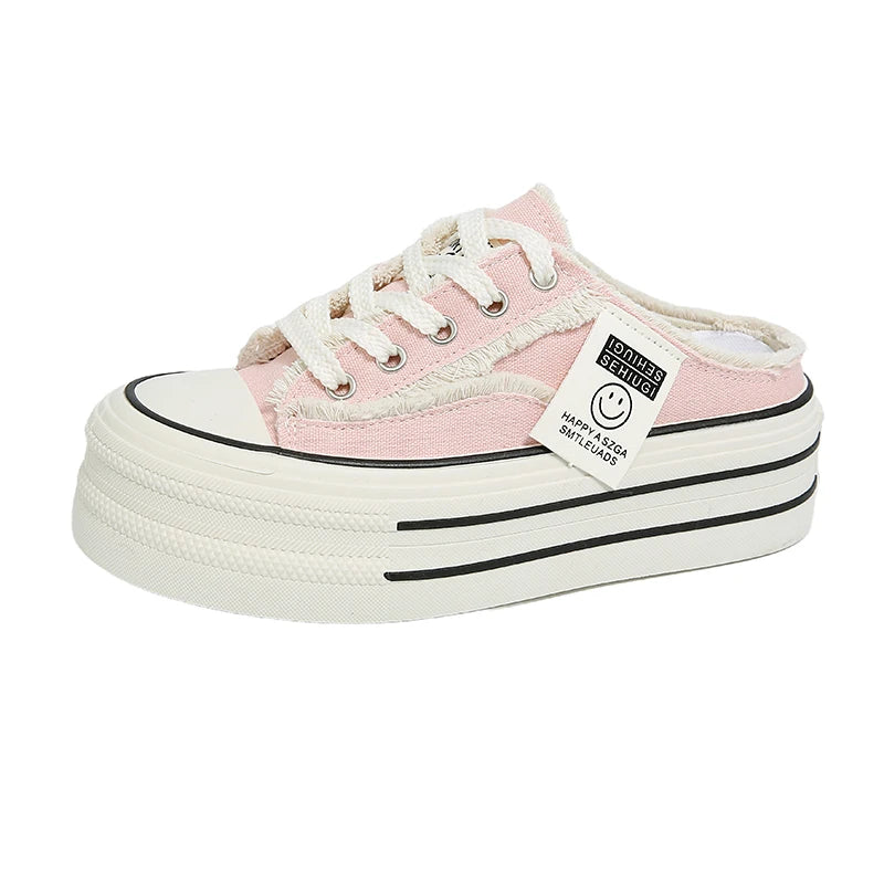 New Women's Canvas Breathable Casual Sport Thick Soled Shoes .