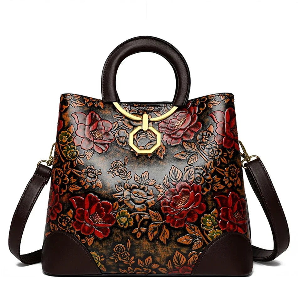 Flower Print Women Designer High Quality Cross-body Messenger Purse /Handbag